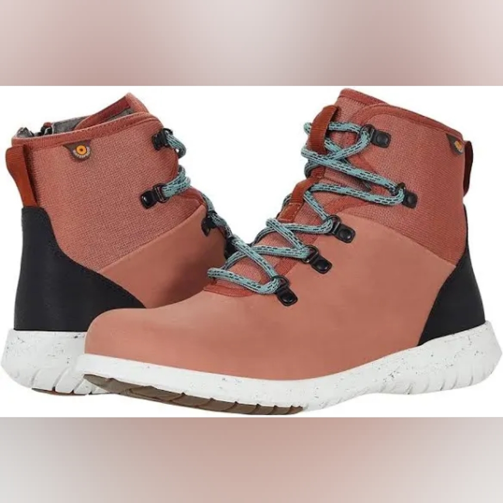 Bogs Women's Rust Pink and Black Ankle Boots
